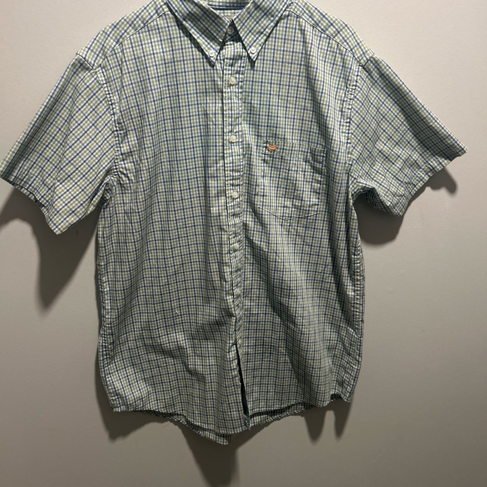 Southern Marsh Green Casual Button Down Shirt